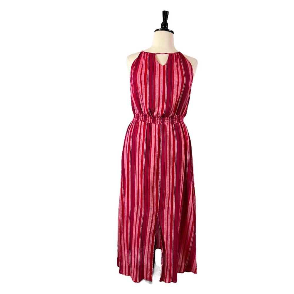 Universal Thread Target Maxi Dress Halter Neck Cotton Red Stripe Women’s 0X